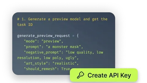 Official Meshy AI API feature visual